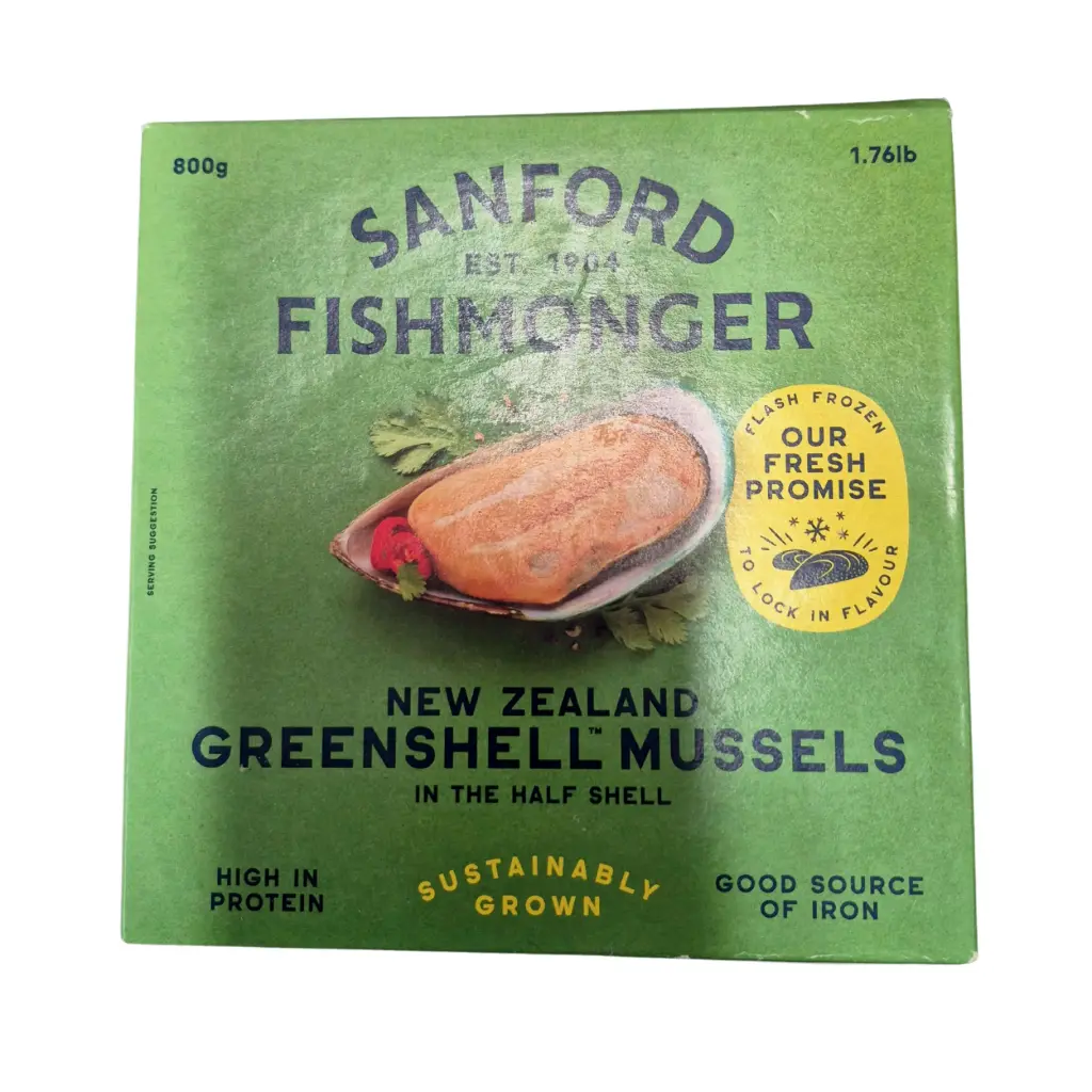 SANFORD FISHMONGER New Zealand Greenshell Mussels In The Half Shell