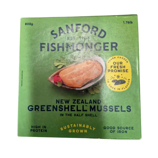 SANFORD FISHMONGER New Zealand Greenshell Mussels In The Half Shell